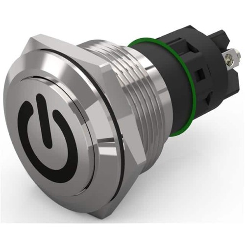 22 MM, PUSHBUTTON, STAINLESS STE