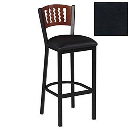 BAR STOOL W/MAHOGANY 5 WAVE-BACK