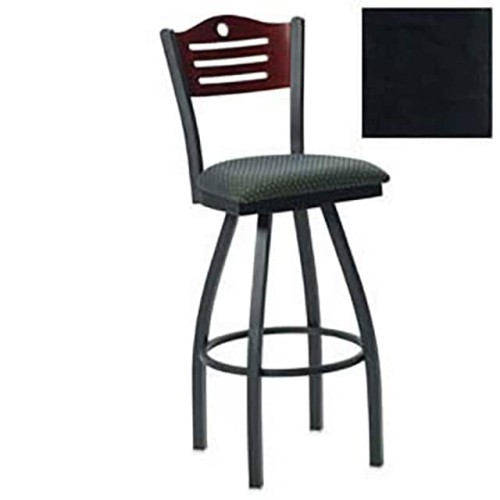 SWIVEL BAR STOOL, 3 SLAT-BACK