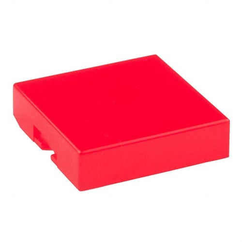 CAP PUSHBUTTON SQUARE CLEAR/RED
