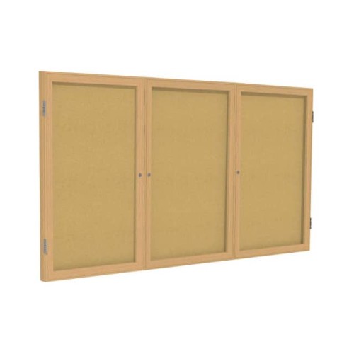 3 DOOR ENCLOSED BULLETIN BOARD,