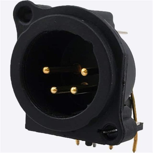 E SERIES, 4 PIN XLR, MALE, HORIZ