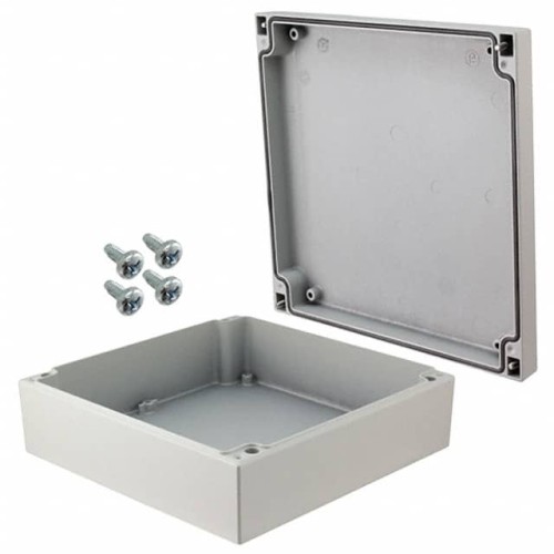 BOX ALUM GRAY 7.874"L X 7.874"W