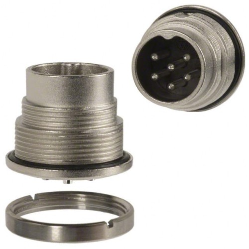 CONN RCPT MALE 6POS SILVER SLDR