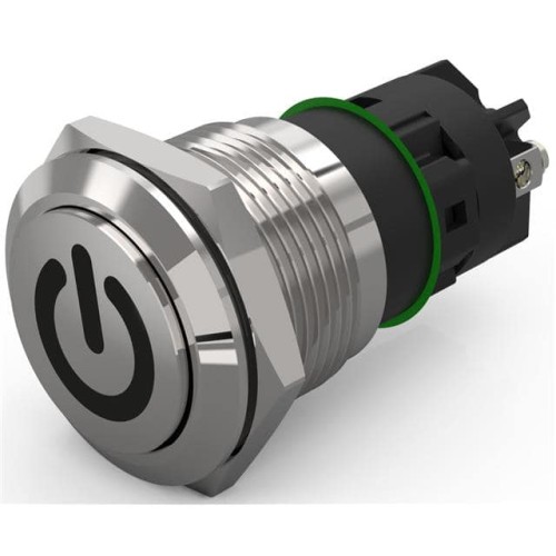 19 MM, PUSHBUTTON, STAINLESS STE