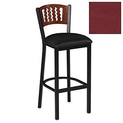 BAR STOOL W/MAHOGANY 5 WAVE-BACK
