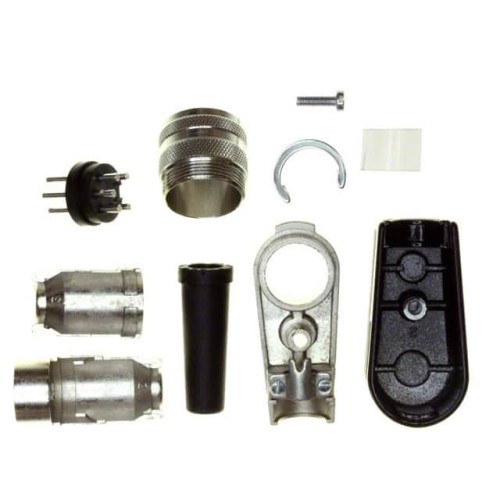 CONN PLUG MALE 5P SILV SLDR CUP