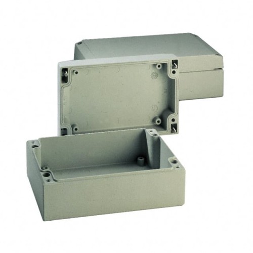 BOX ALUM GRAY 5.51"L X 5.51"W