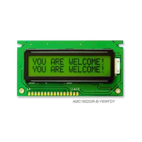 LCD COB CHAR 16X2 Y/G TRANSF
