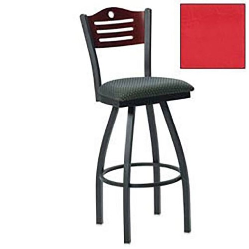 SWIVEL BAR STOOL, 3 SLAT-BACK
