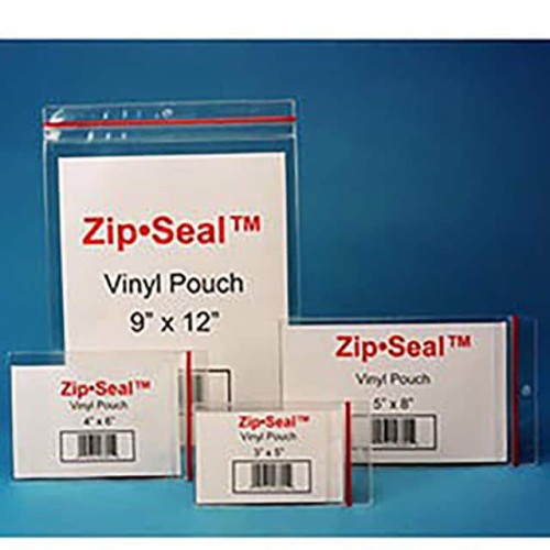 ZIP SEAL VINYL POUCHES, 4X6", MA