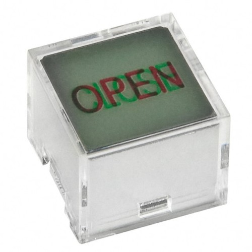 CAP PUSHBUTTON SQ CLEAR/GRN/RED