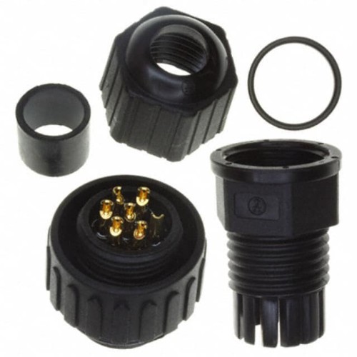 CONN PLUG MALE 7P GOLD SLDR CUP