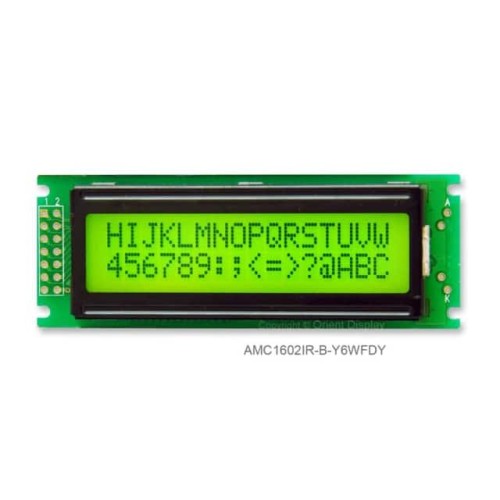 LCD COB CHAR 16X2 Y/G TRANSF