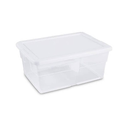 16 QUART CLEAR STORAGE TOTE W/WH