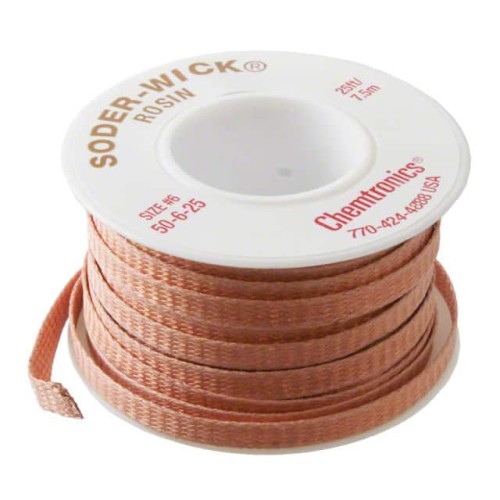 DESOLDER BRAID ROSIN 0.21" 25'