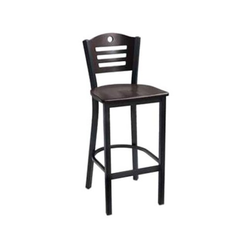 BAR STOOL, CHERRY 3 SLAT-BACK, 1