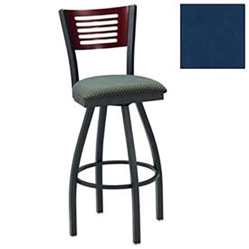 SWIVEL BAR STOOL, 5 SLAT-BACK