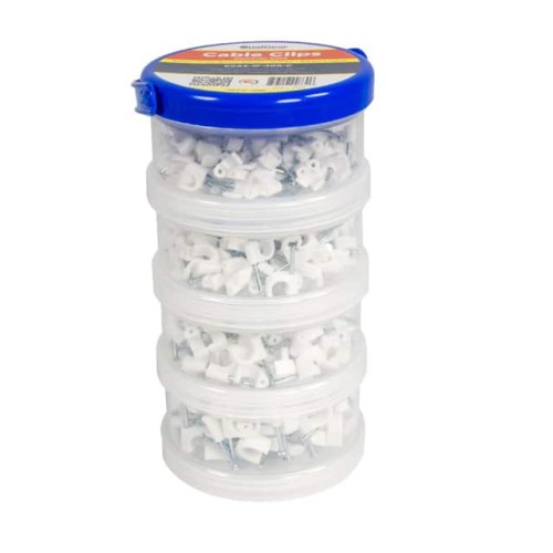 CABLE CLIPS, WHITE CANISTER,CCX3