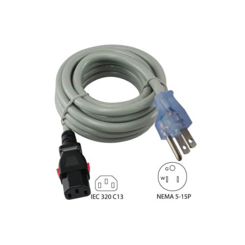 CORD 16AWG NEMA5-15P-IEC320 8'