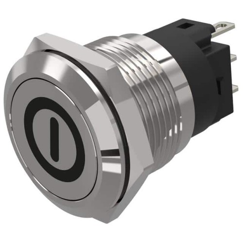 19 MM, PUSHBUTTON, STAINLESS STE