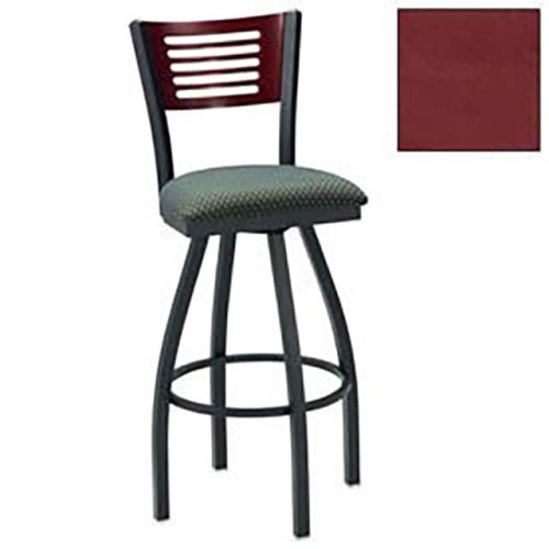 SWIVEL BAR STOOL, 5 SLAT-BACK