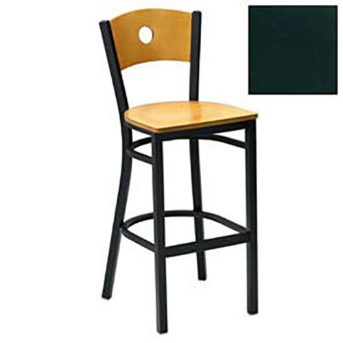 BAR STOOL W/MAHOGANY CIRCLE-BACK