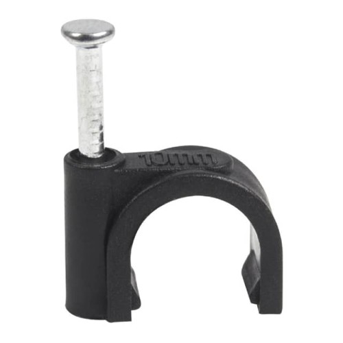 CABLE CLIPS 10MM BLACK 100 PACK