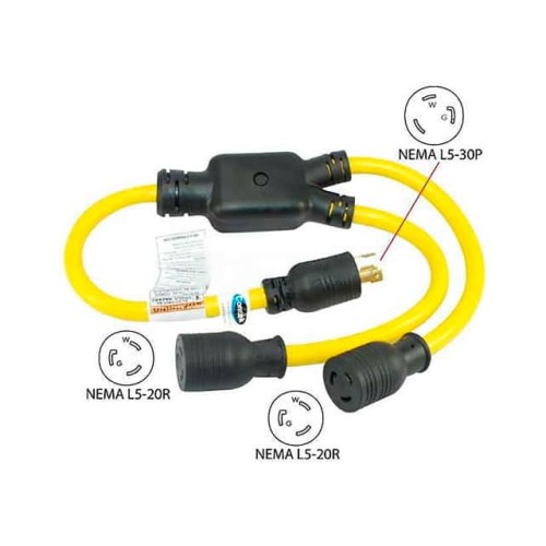 CORD 10AWG NEMAL5-30P- L5-20R 3'