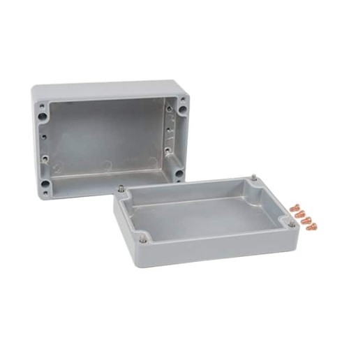 BOX ALUM GRAY 7.874"L X 5.512"W