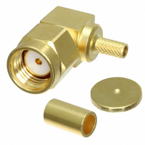 CONN RP-SMA PLUG R/A 50OHM SOLDR