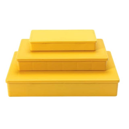 BOX PLASTIC YELLOW 8"L X 3.188"W