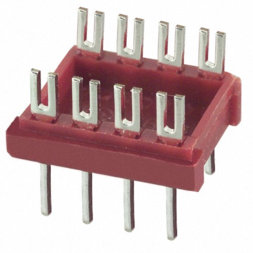 CONN HDR DIP FORK 8POS TIN