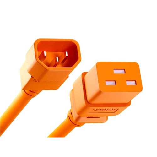 CORD C14 - C19 14AWG ORANGE 3FT