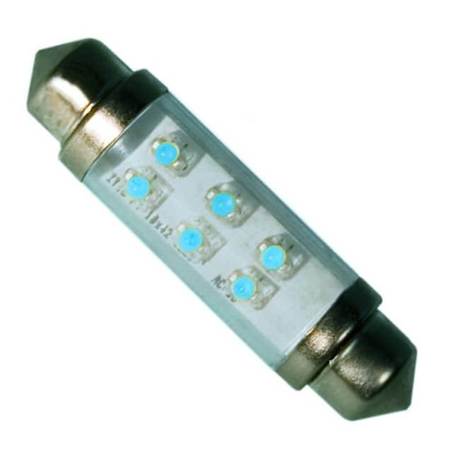 LED GLASS FESTOON 24V 40MA BLUE
