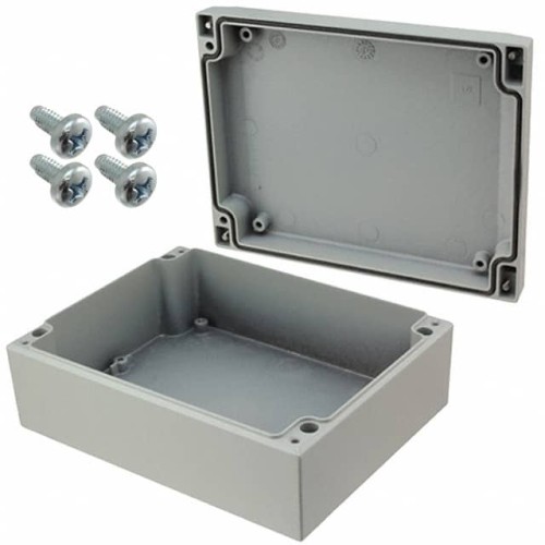 BOX ALUM GRAY 7.087"L X 5.512"W