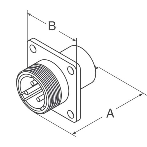 CONN RCPT MALE 3POS SOLDER CUP