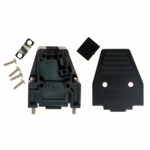 CONN BACKSHELL 9P 45/180DEG BLK