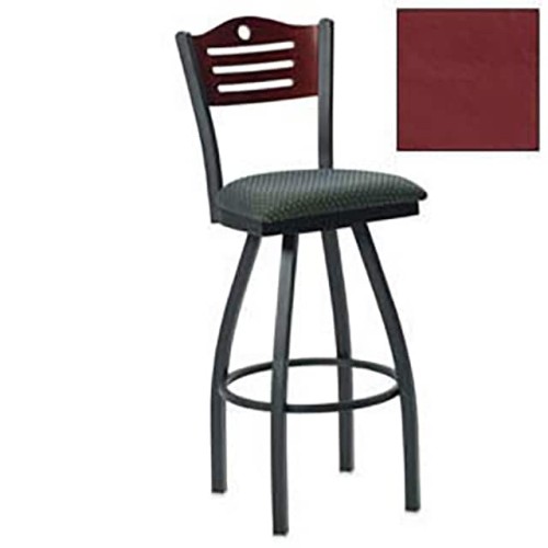 SWIVEL BAR STOOL, 3 SLAT-BACK