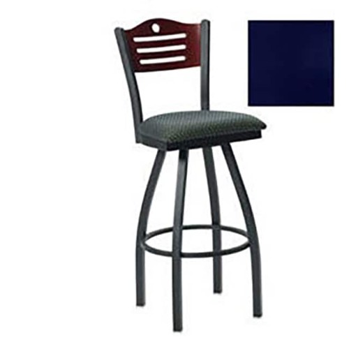 SWIVEL BAR STOOL, 3 SLAT-BACK
