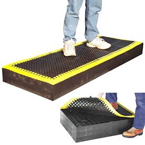 ANTI FATIGUE MAT, W/YELLOW BORDE