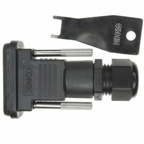 CONN BACKSHELL 15POS 180DEG BLK