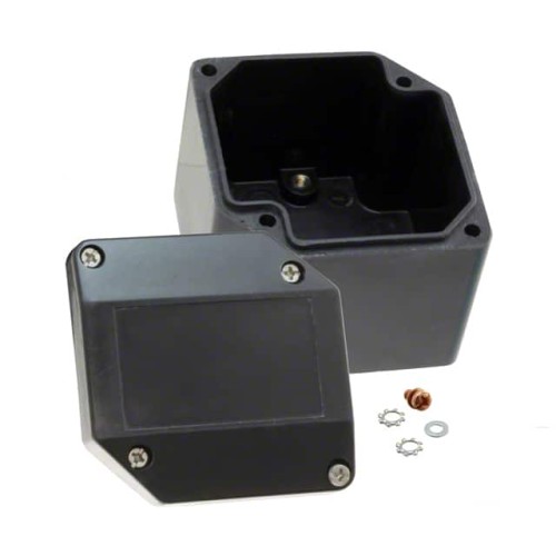 BOX FIBERGLASS BLACK 3.19"X3.19"