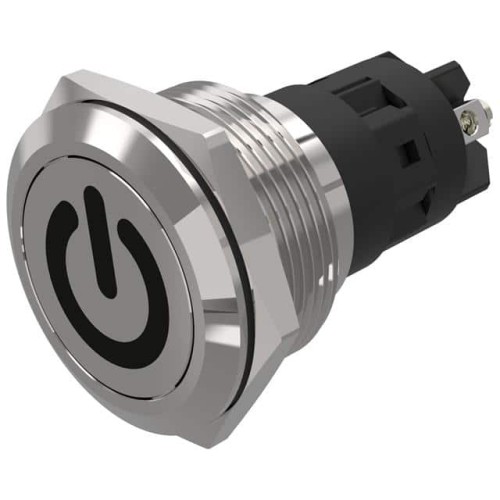 22 MM, PUSHBUTTON, STAINLESS STE