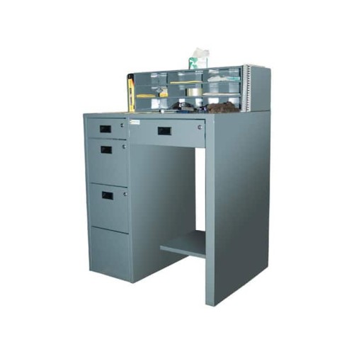 STATIONARY SHOP DESK W/4 DRAWERS