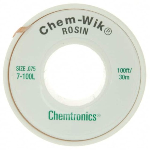 DESOLDER BRAID ROSIN 0.075" 100'
