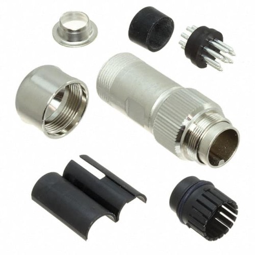 CONN PLUG MALE 8P SILV SLDR CUP