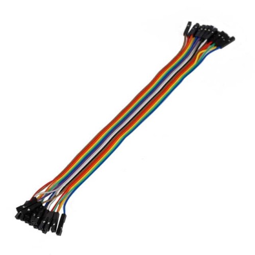 RIBBON CBL 16-WIRE FEM/FEM 20CM