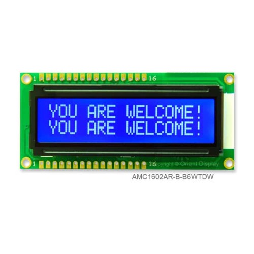 16X2 CHARACTER STN NEGATIVE BLUE