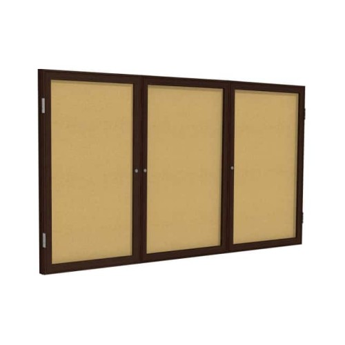 3 DOOR ENCLOSED BULLETIN BOARD,